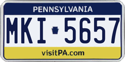 PA license plate MKI5657