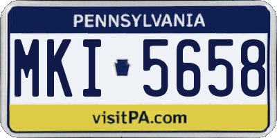 PA license plate MKI5658
