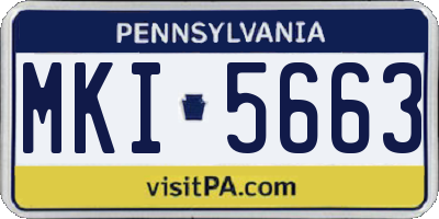 PA license plate MKI5663