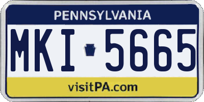 PA license plate MKI5665