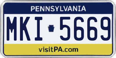 PA license plate MKI5669