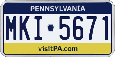 PA license plate MKI5671