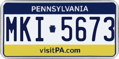 PA license plate MKI5673