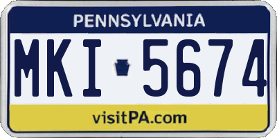 PA license plate MKI5674
