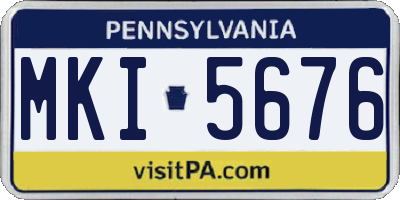 PA license plate MKI5676