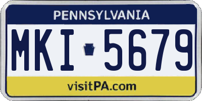 PA license plate MKI5679