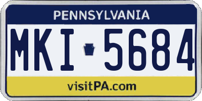 PA license plate MKI5684