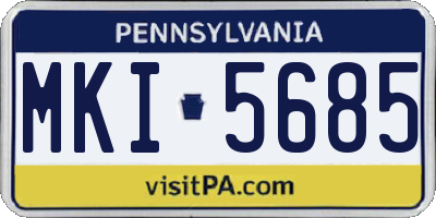 PA license plate MKI5685
