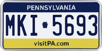 PA license plate MKI5693