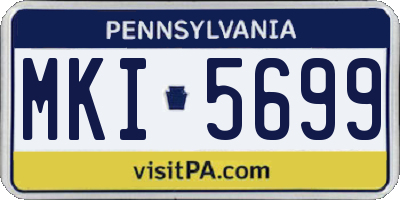 PA license plate MKI5699