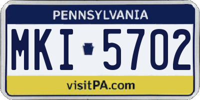 PA license plate MKI5702
