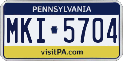 PA license plate MKI5704