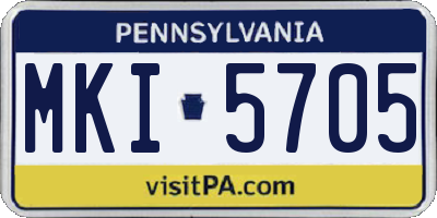 PA license plate MKI5705