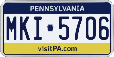 PA license plate MKI5706