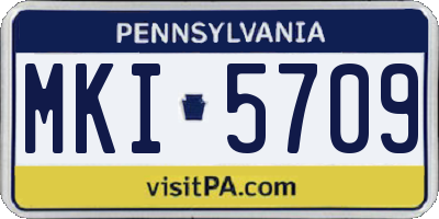 PA license plate MKI5709