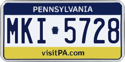 PA license plate MKI5728