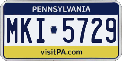 PA license plate MKI5729