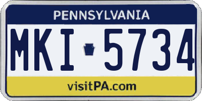 PA license plate MKI5734