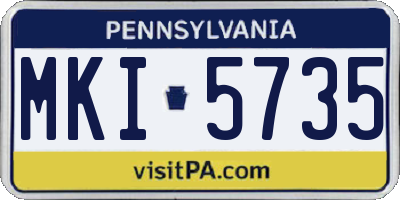 PA license plate MKI5735