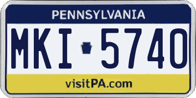 PA license plate MKI5740
