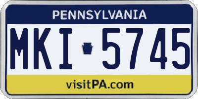 PA license plate MKI5745