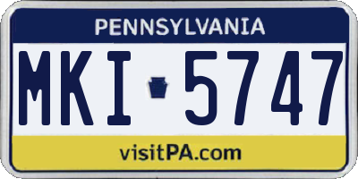 PA license plate MKI5747