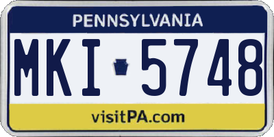 PA license plate MKI5748