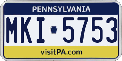 PA license plate MKI5753