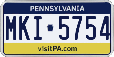 PA license plate MKI5754