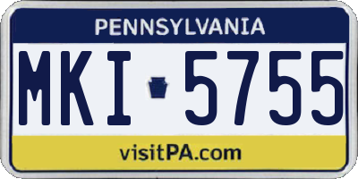 PA license plate MKI5755