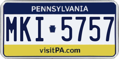PA license plate MKI5757