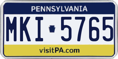 PA license plate MKI5765