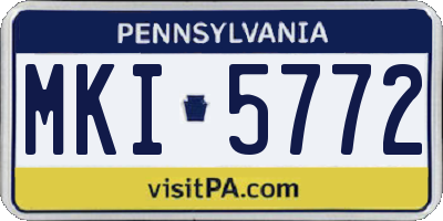 PA license plate MKI5772