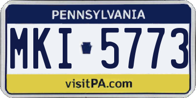 PA license plate MKI5773