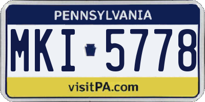 PA license plate MKI5778