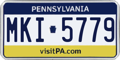 PA license plate MKI5779