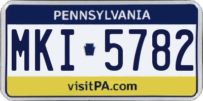 PA license plate MKI5782
