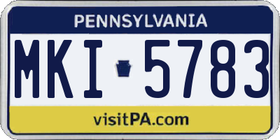 PA license plate MKI5783