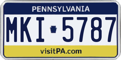 PA license plate MKI5787