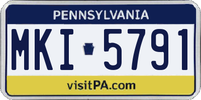 PA license plate MKI5791