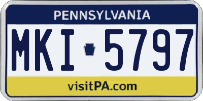 PA license plate MKI5797
