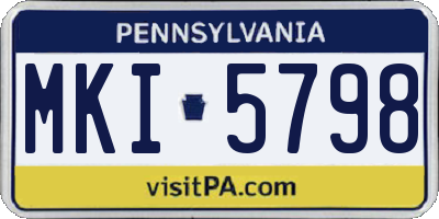 PA license plate MKI5798