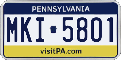 PA license plate MKI5801