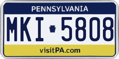 PA license plate MKI5808