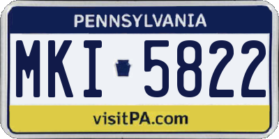 PA license plate MKI5822
