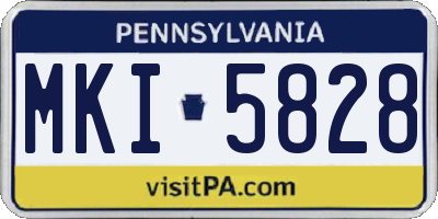 PA license plate MKI5828