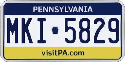 PA license plate MKI5829