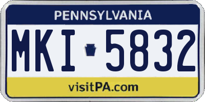 PA license plate MKI5832