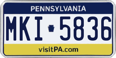 PA license plate MKI5836