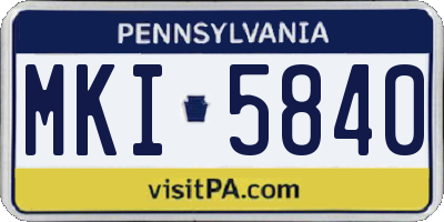 PA license plate MKI5840